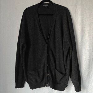 LAND'S END 2 ply Cashmere Button-up Cardigan Sweater Men's Size XL